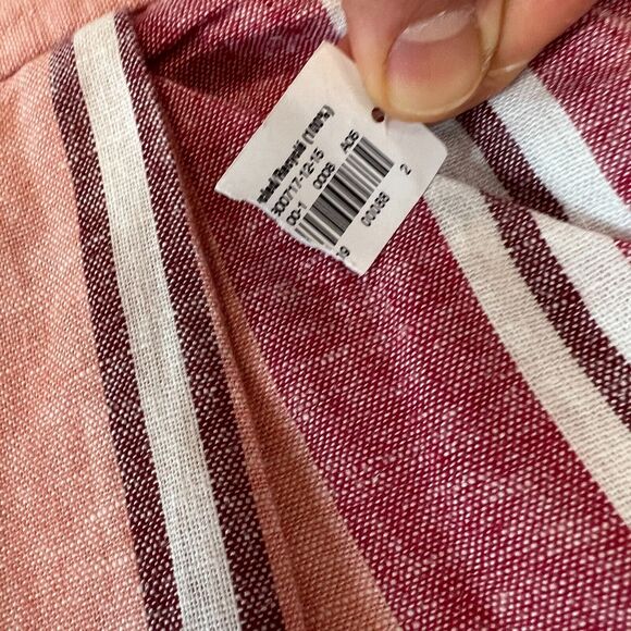 Old Navy Short Womens 8 Multi Linen Blend Drawstring Mid Rise Pockets Stripe - Picture 4 of 12